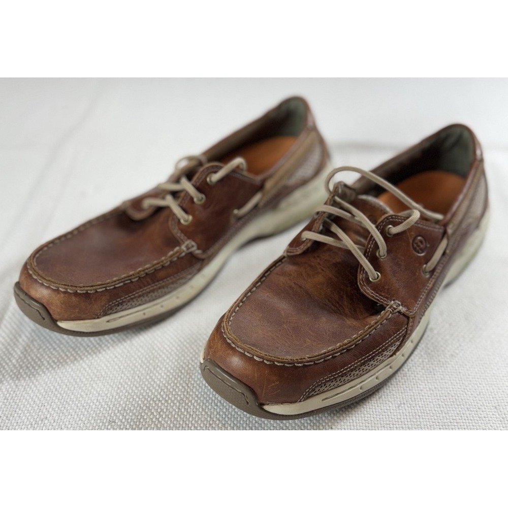 Dunham Shoes Mens Size 11.5 D Brown Leather Boat Style Walking‎ Comfort Rollbar